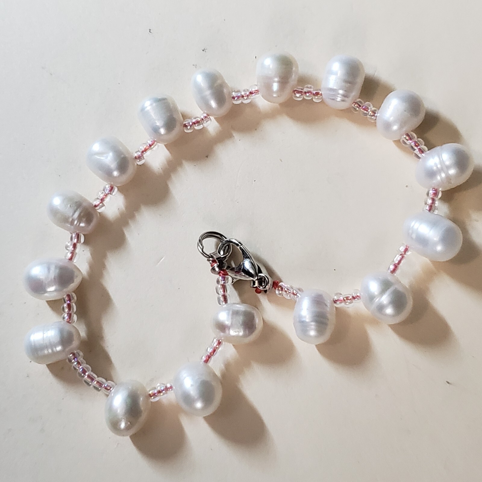 GENUINE * PEARL * BRACELET,  7.5 Inches , 8 mm -Handmade in USA