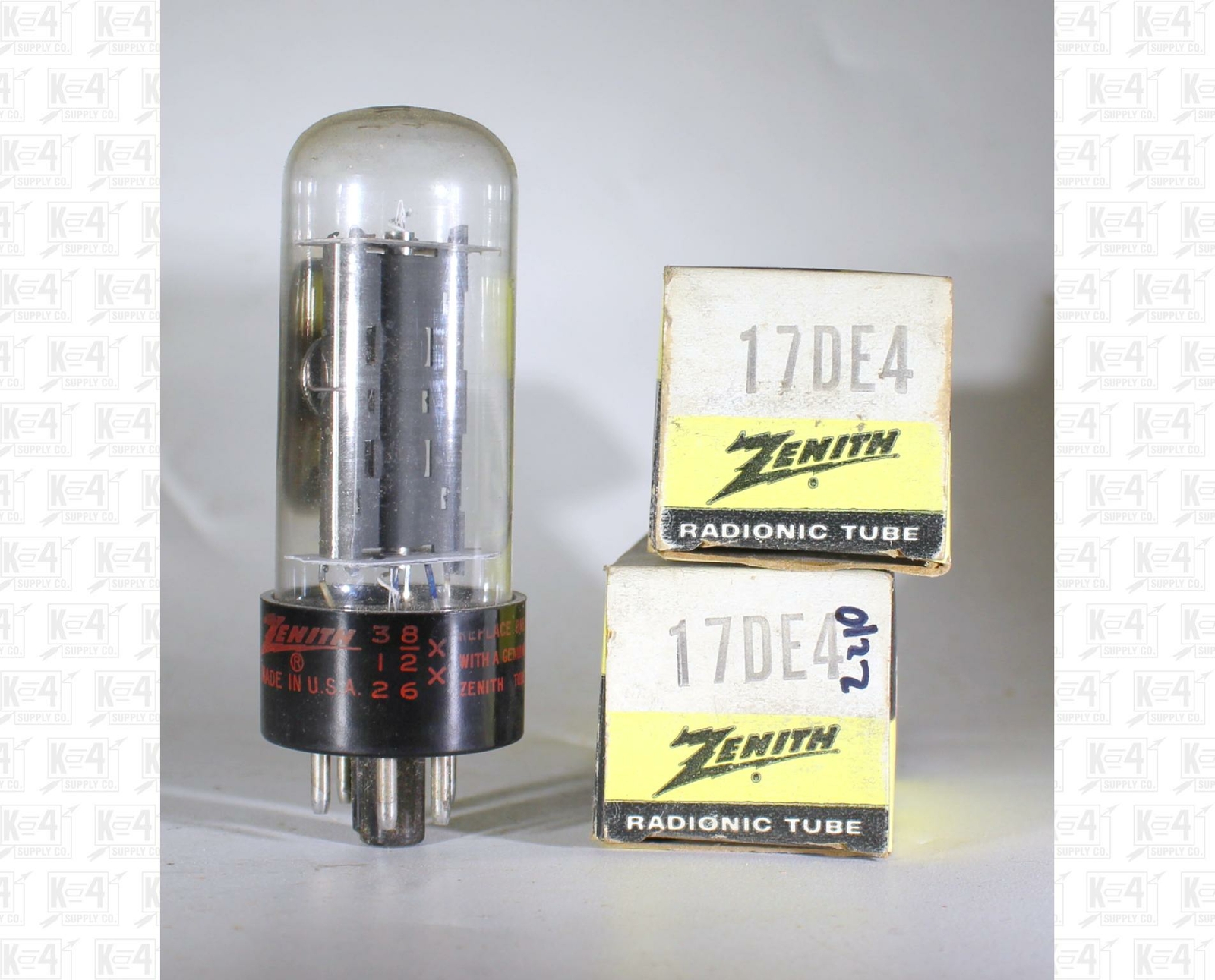 Zenith 17DE4 Vacuum Tubes Made In USA NOS Lot Of 2 +Box