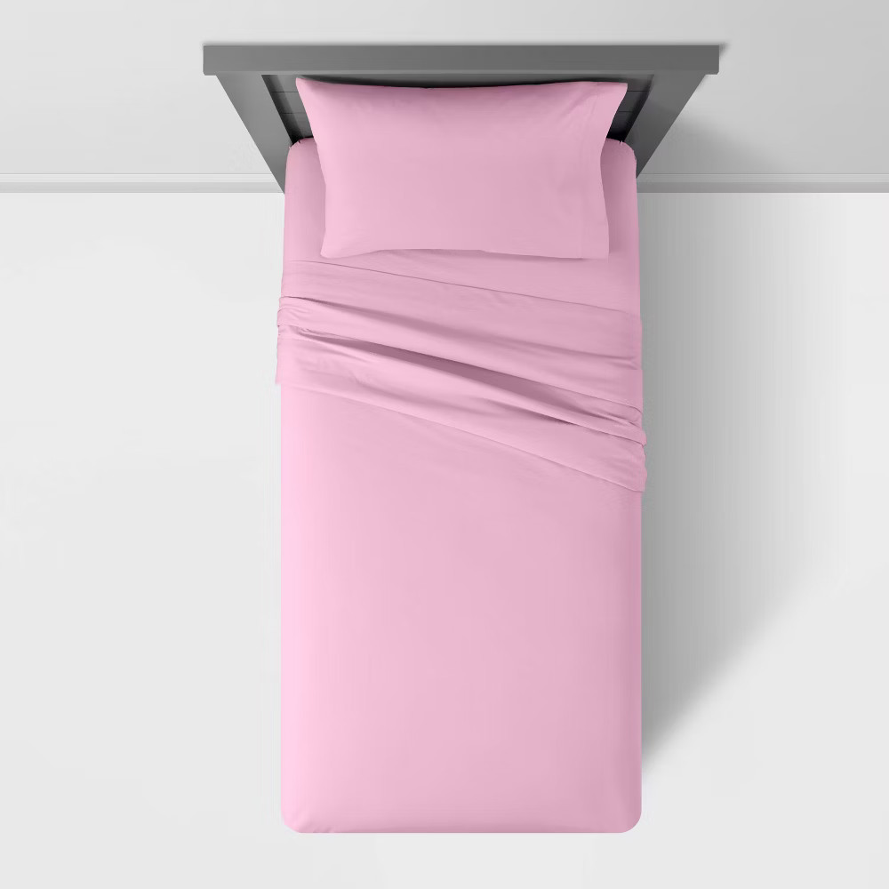 Full Solid Cotton Kids' Sheet Set Purple - Pillowfort