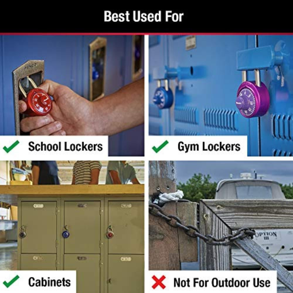 Combination Lock, Indoor Locker and Gym Lock with Preset Combinatio
