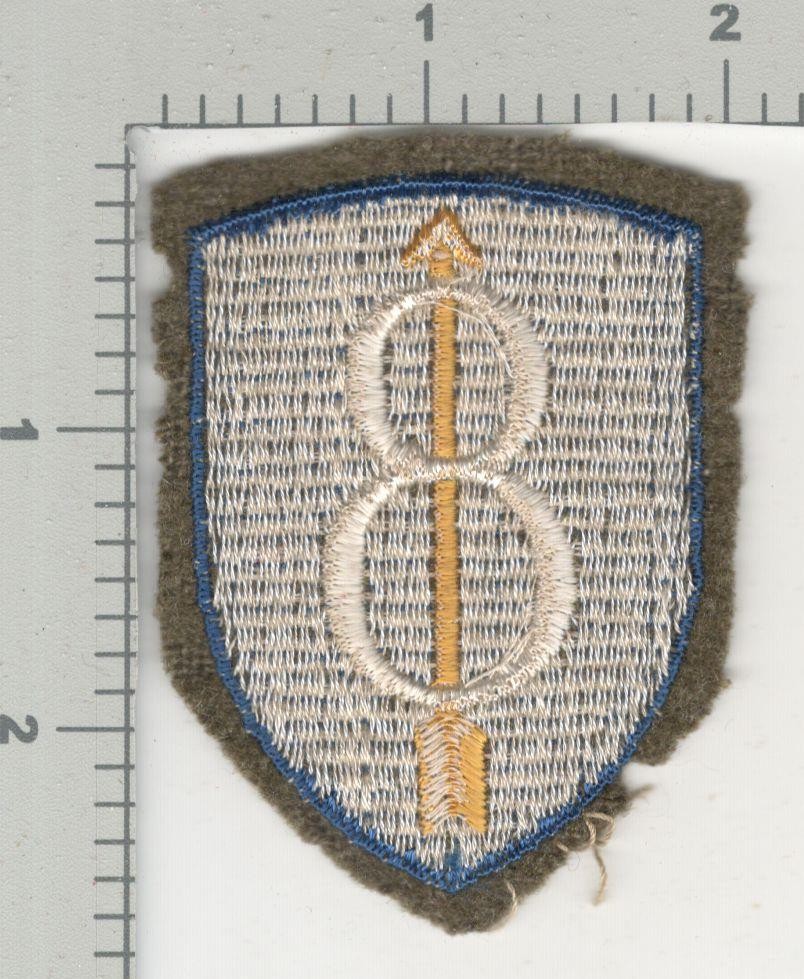 German Made 8th Infantry Division OD Border Wool Patch Inv# K4092