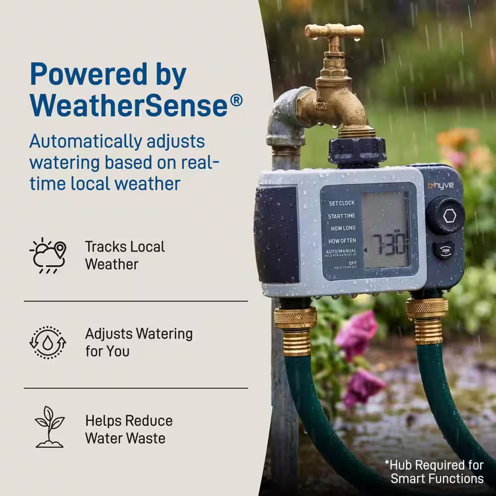 B-Hyve XD Bluetooth 2-Outlet Hose Watering Timer Sprinkler Timer
