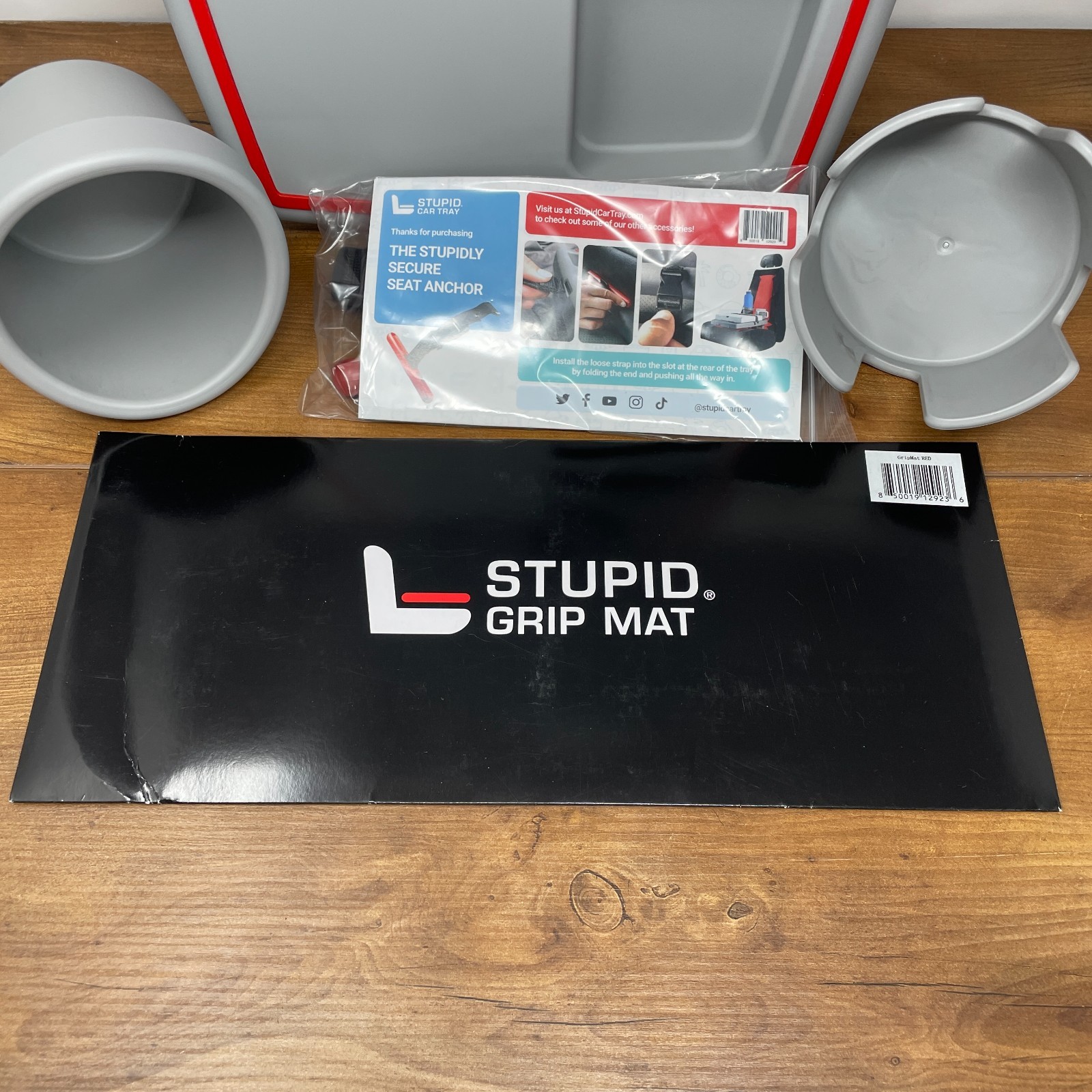 STUPID Car Tray Bundle Car Organizer Includes Removeable Cup Mug Holder Mat