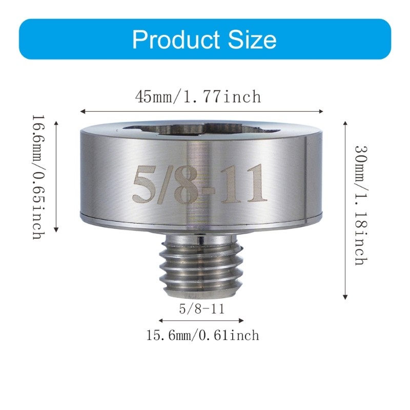 Angles Grinder Adapter 5/8"-11 Thread for X Lock Optimizes Performances