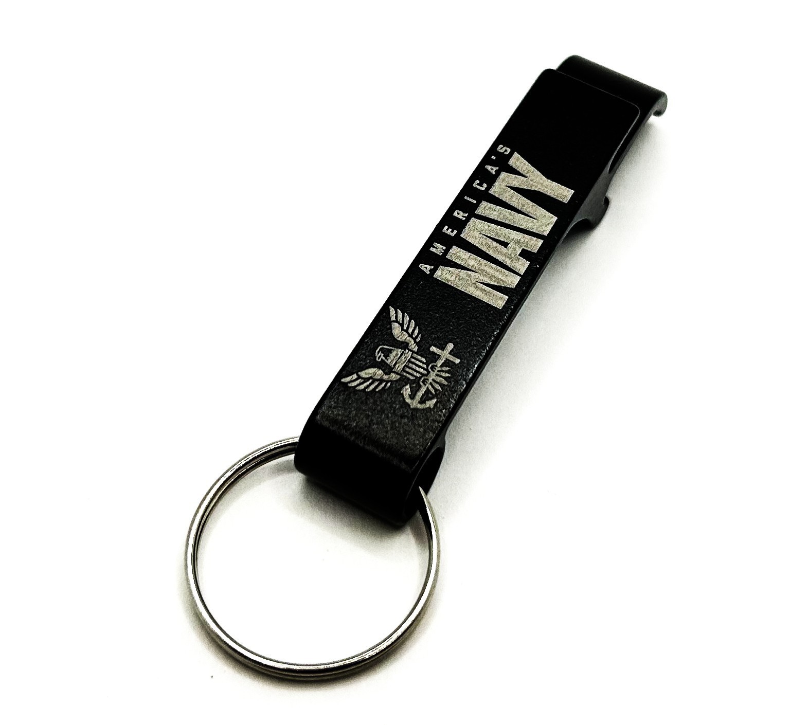 NAVY Black Keychain & Bottle Opener