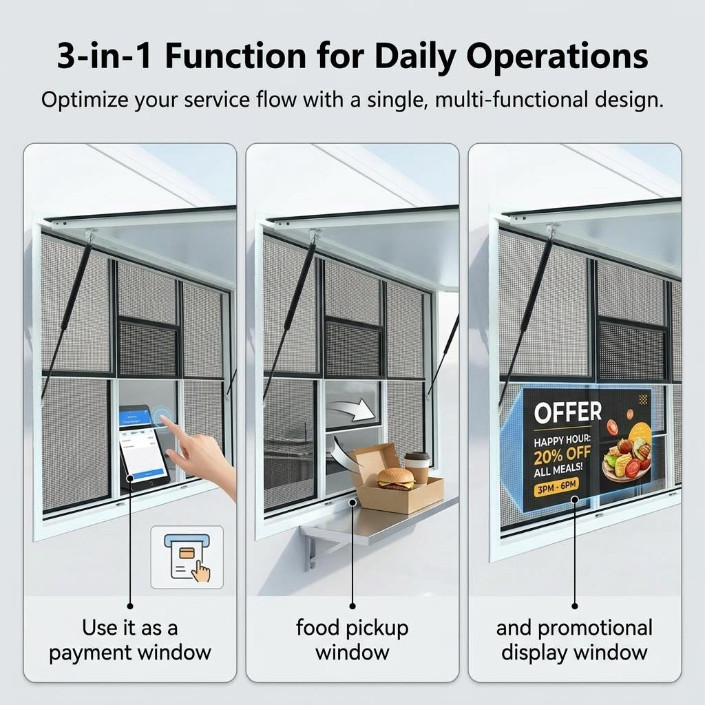 Multi-Functional Vertical Sliding Concession Window