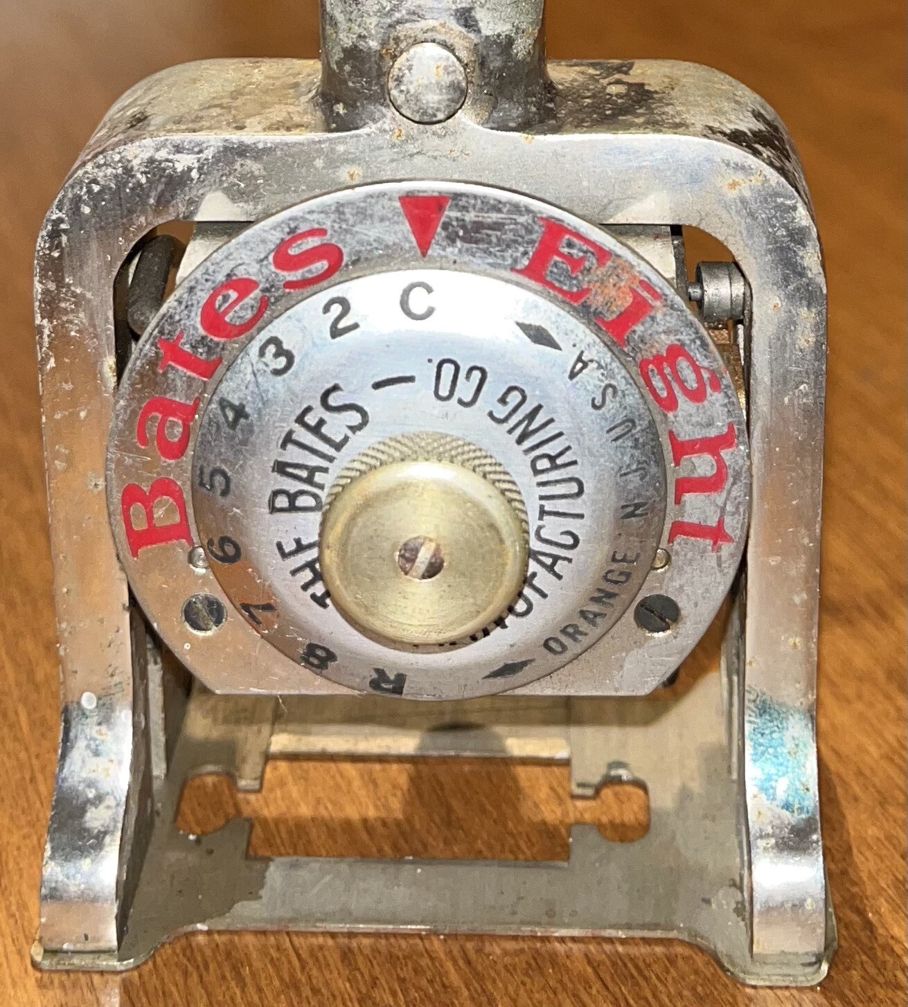 Vintage Bates Eight Numbering Machine 5 Wheels Style E