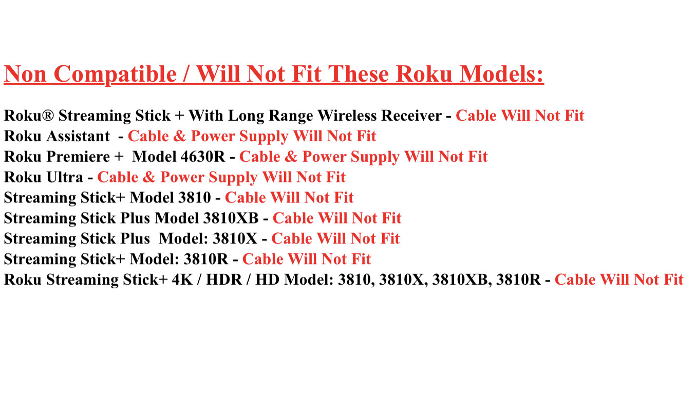 🔌 Power Adapter & 6FT Micro Cable for Roku Express, Roku Sticks & Premier Model