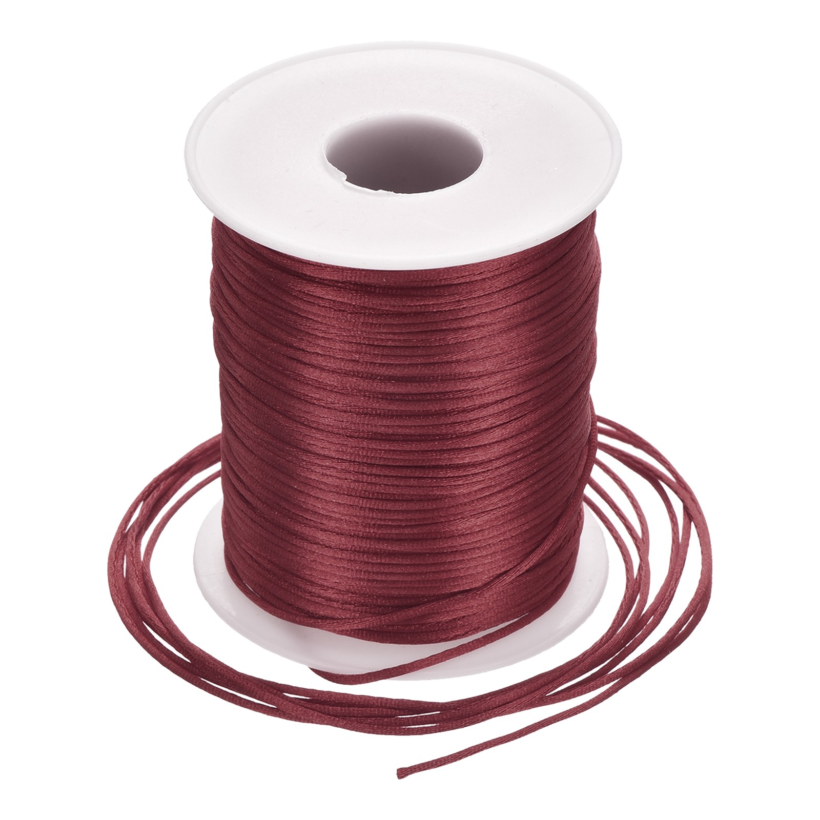 Nylon Satin Cord 1.5mm, 109 Yard Nylon String for Bracelet Thread Wine Red