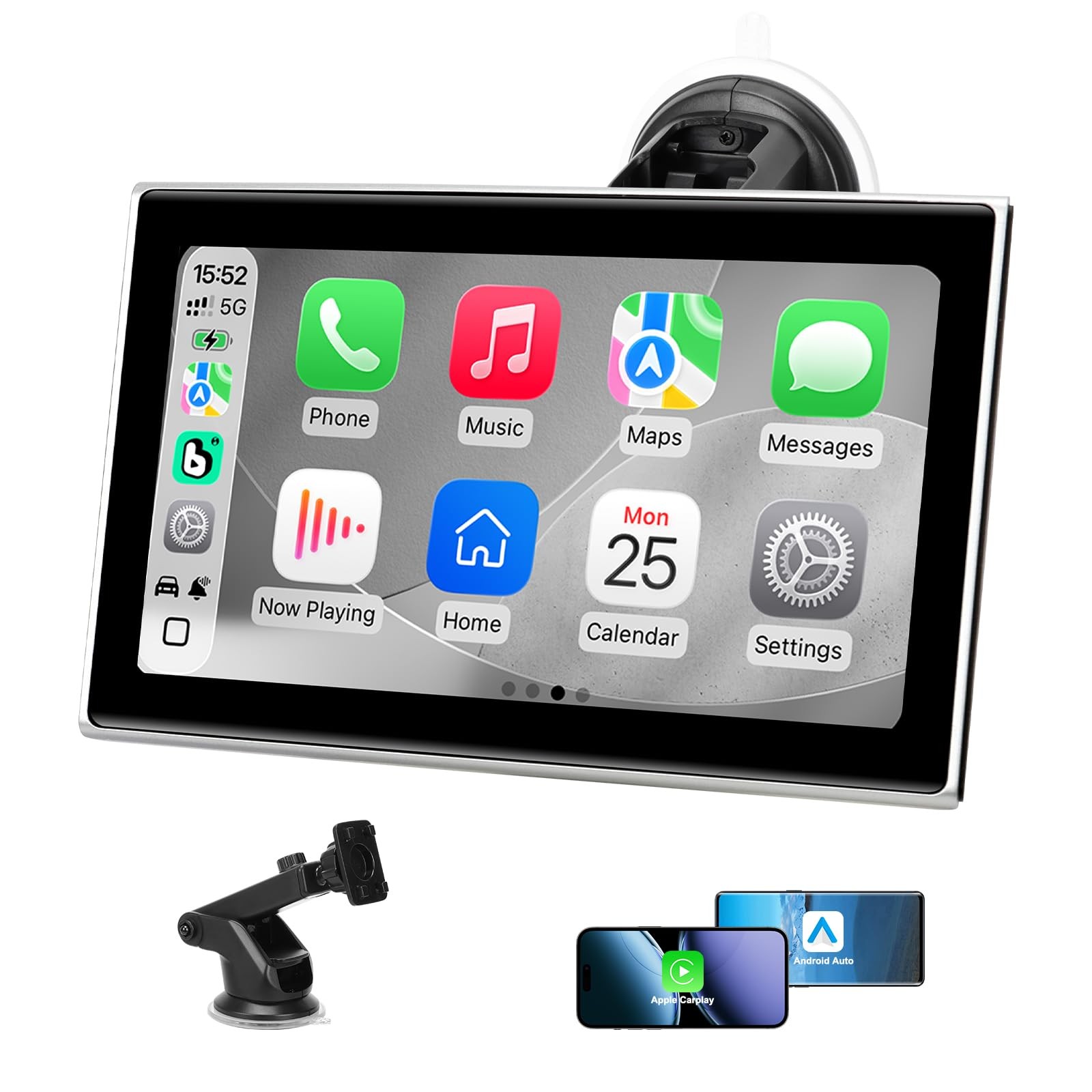 Carplay Screen for Car，7" Portable Wireless Carplay & Android Auto  HD