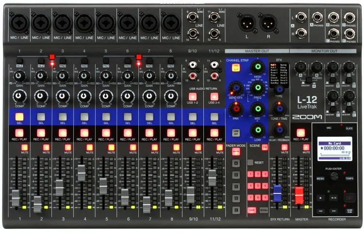 Zoom LiveTrak L-12 12-channel Digital Mixer / Recorder