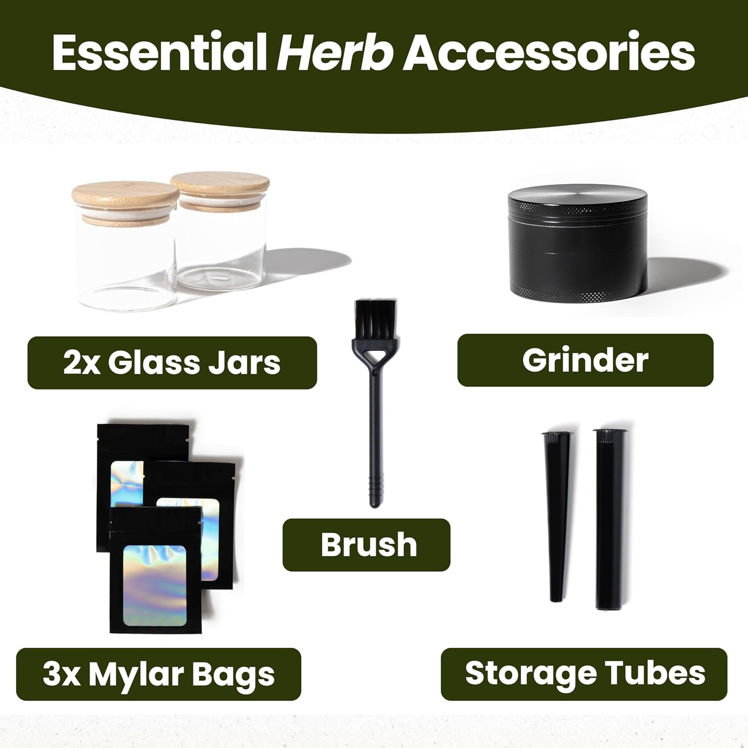 Stash Box with Combo Lock & Accessories Set - Lockable Wooden Stashbox, Storage