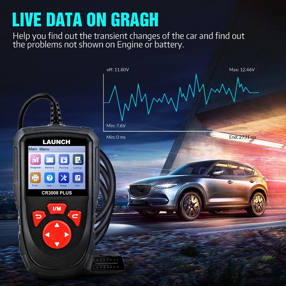 LAUNCH CR3008 PLUS Fault Code Reader Scanner OBD2 EOBD Car Diagnostic Scan Tool