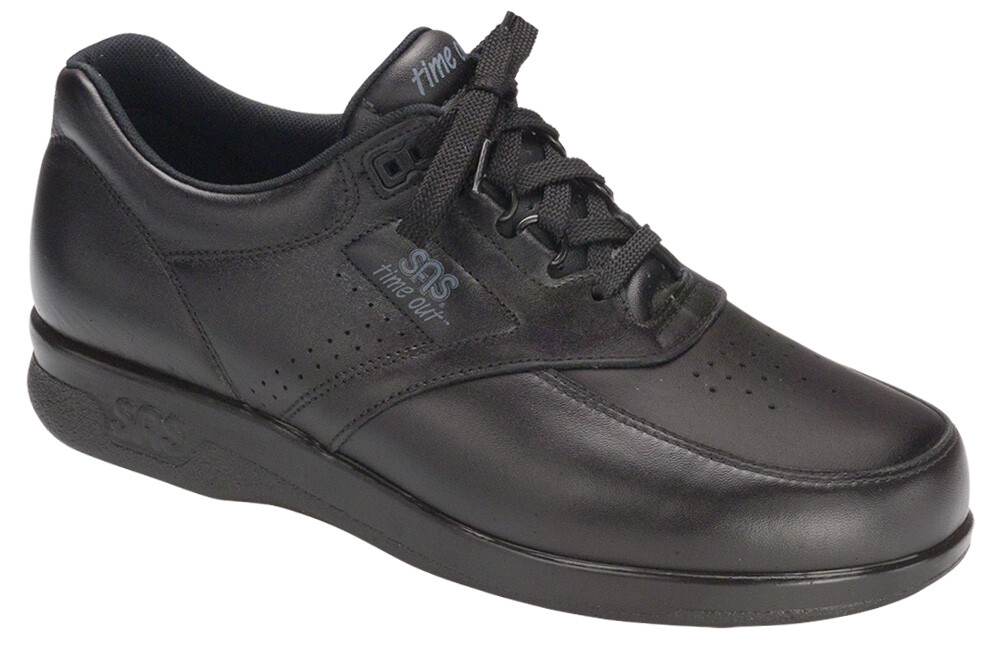 SAS Men's Shoes Time Out Black Comfort Tie Sneaker Many Sizes And Widths New