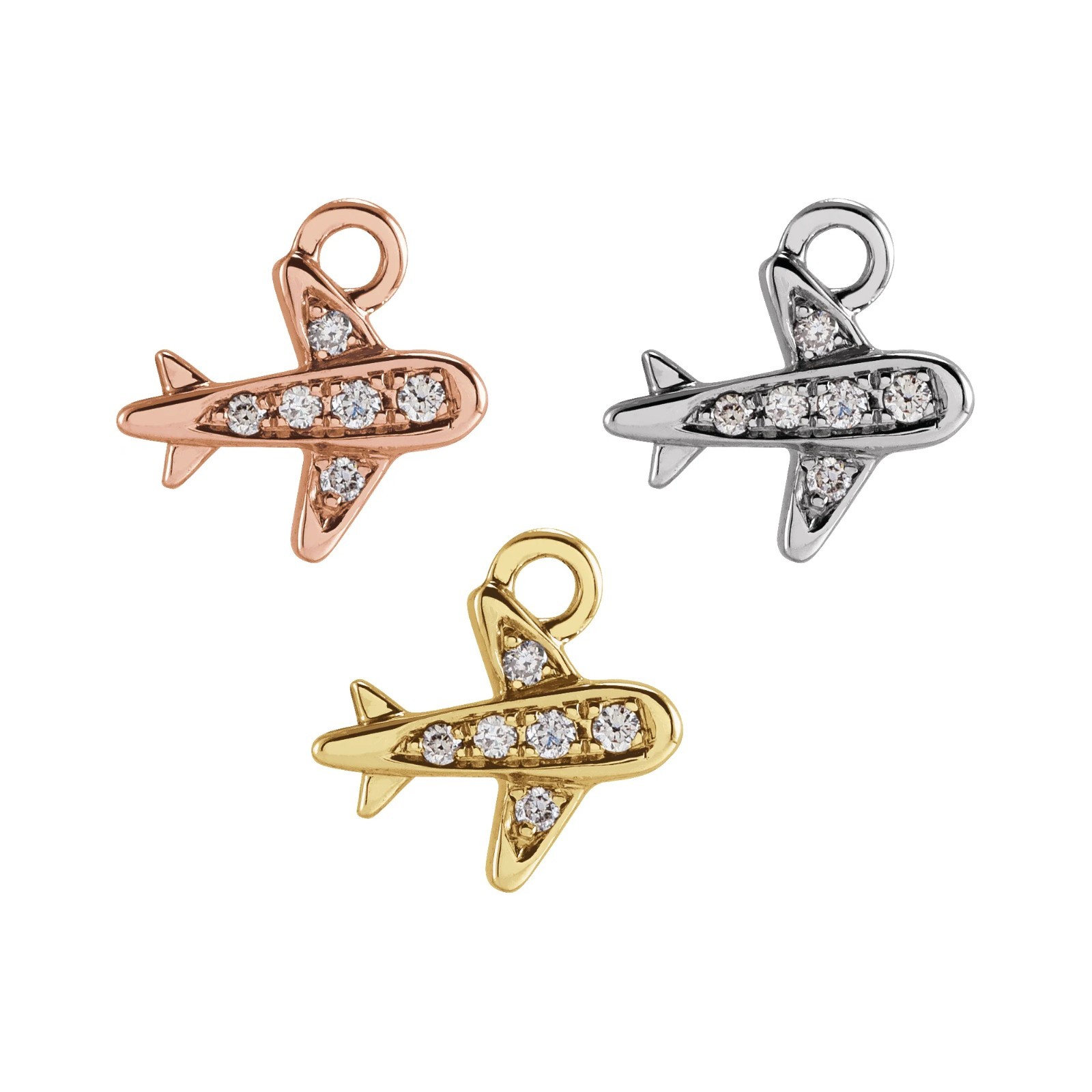 14K Gold Petite Pavé™ .025 CTW Natural Diamond Plane Dangle
