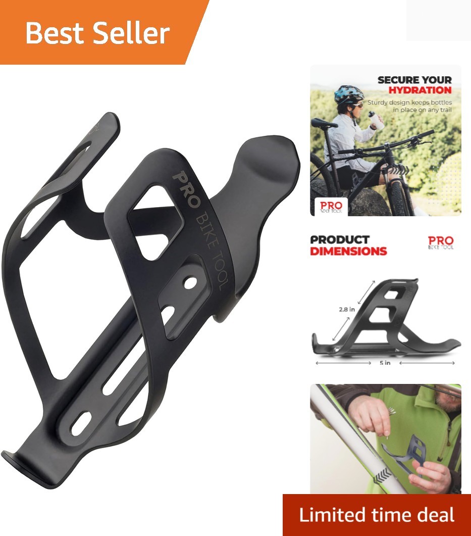 Stunning Matte Black Bicycle Drink Holder - Fits All Standard Water Bottles