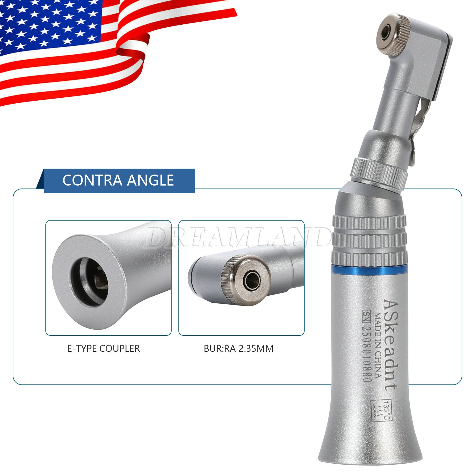 NSK Style Dental Slow Low Speed Handpiece Contra Angle E-TYPE ASKEADNT