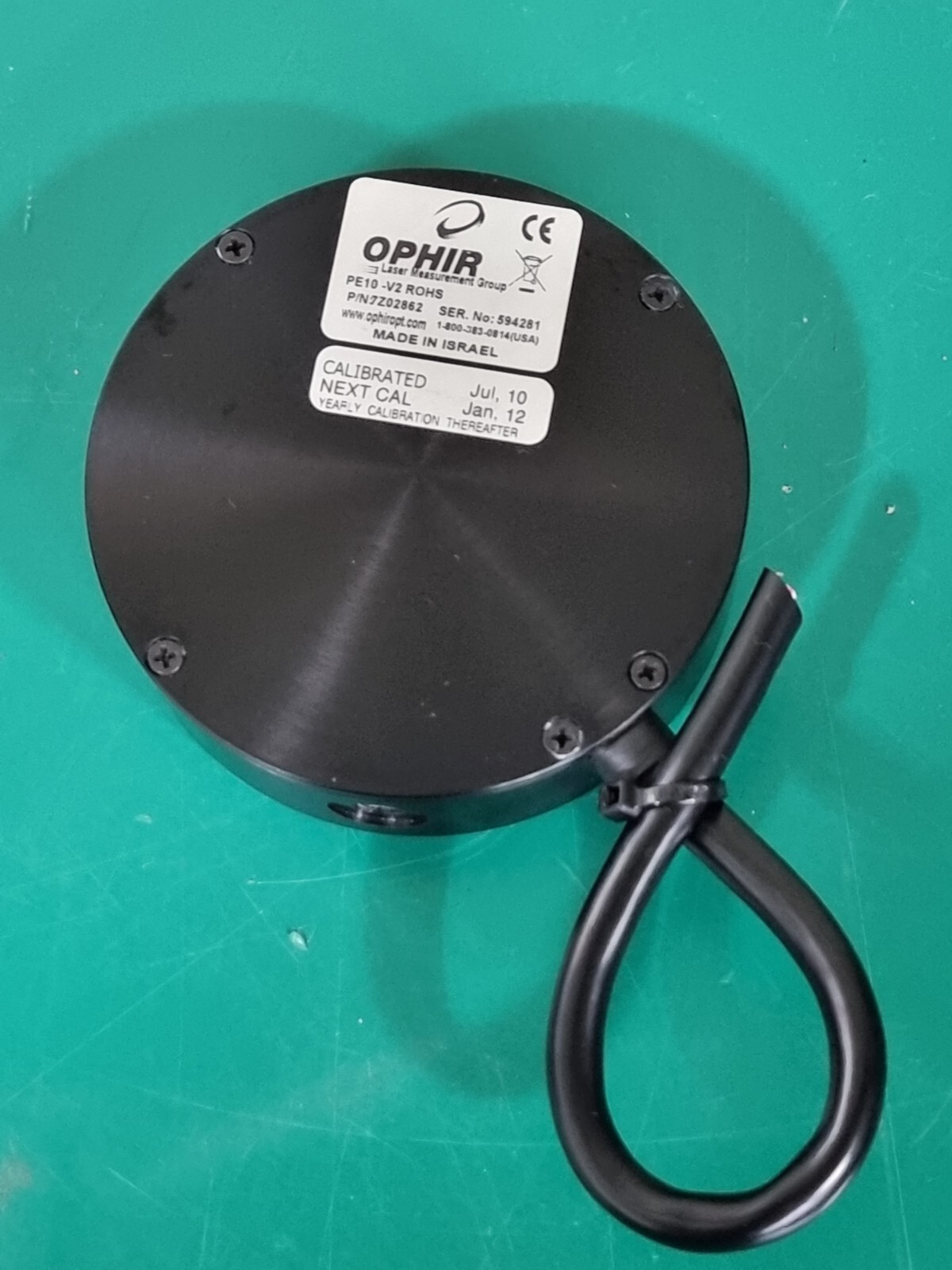 Ophir Laser PE10-V2 ROHS Energy Sensor / Meter PN 7Z02862