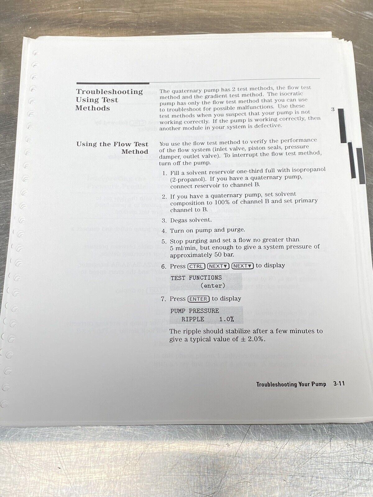 Hewlett Packard HP 1050 Series Pumping Systems - Maintenance & Install Guide