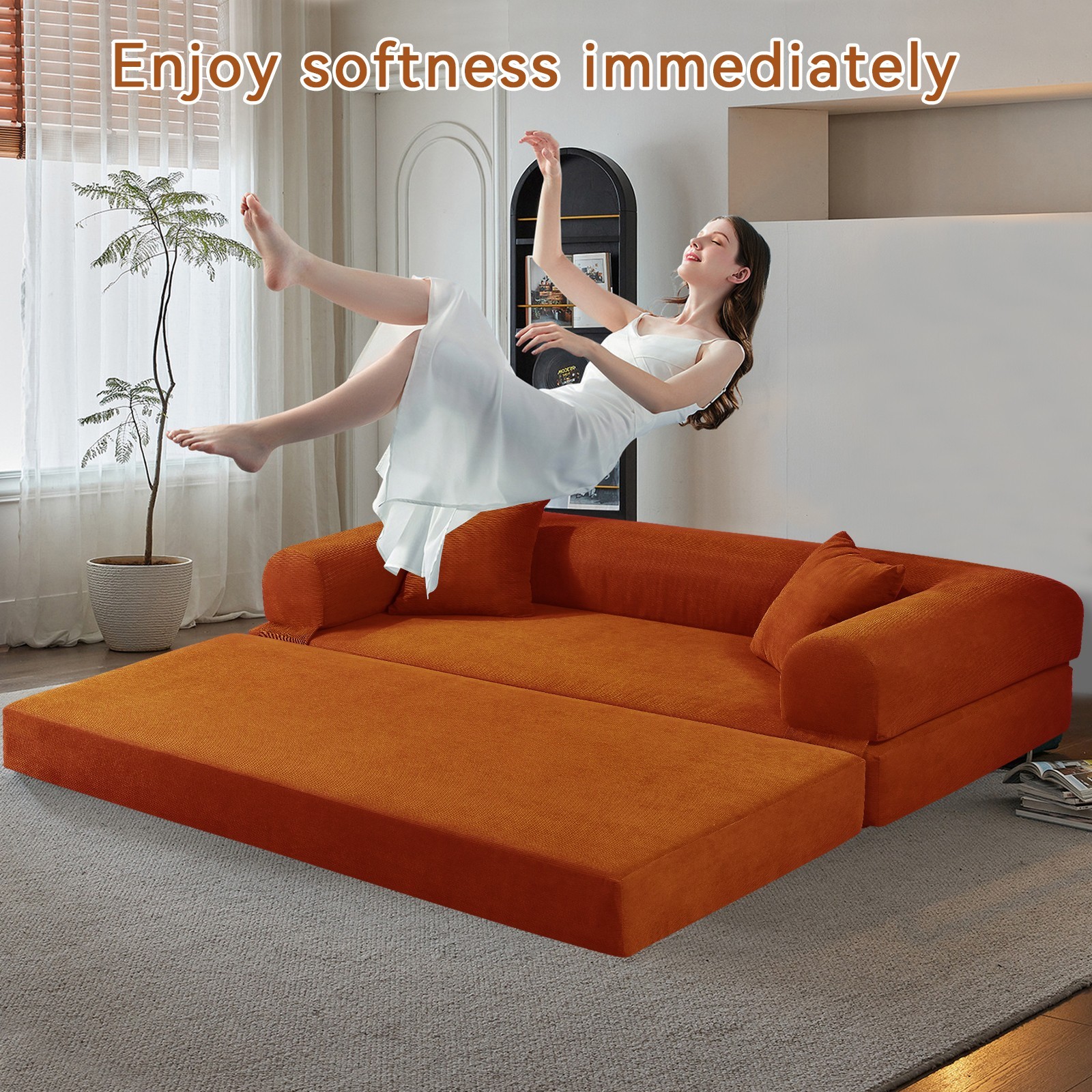 Convertible Sofa Bed,Floor Couch Foldable Sleeper Sofa for Living Room,Bedroom