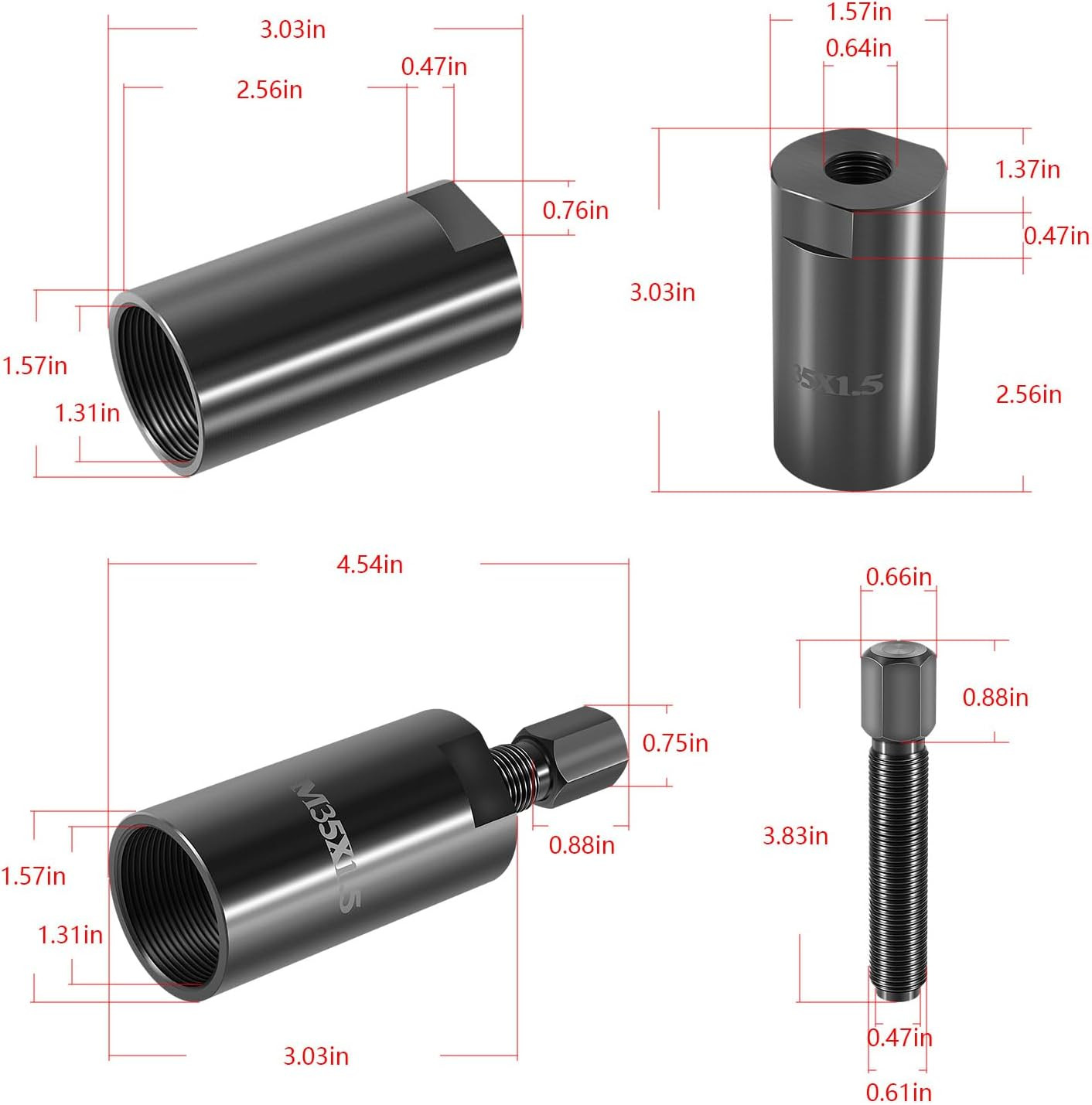 35Mm Flywheel Puller Remover Bolt Tool M35 X 1.5 R.H. for Yamaha Big Bear 350 40