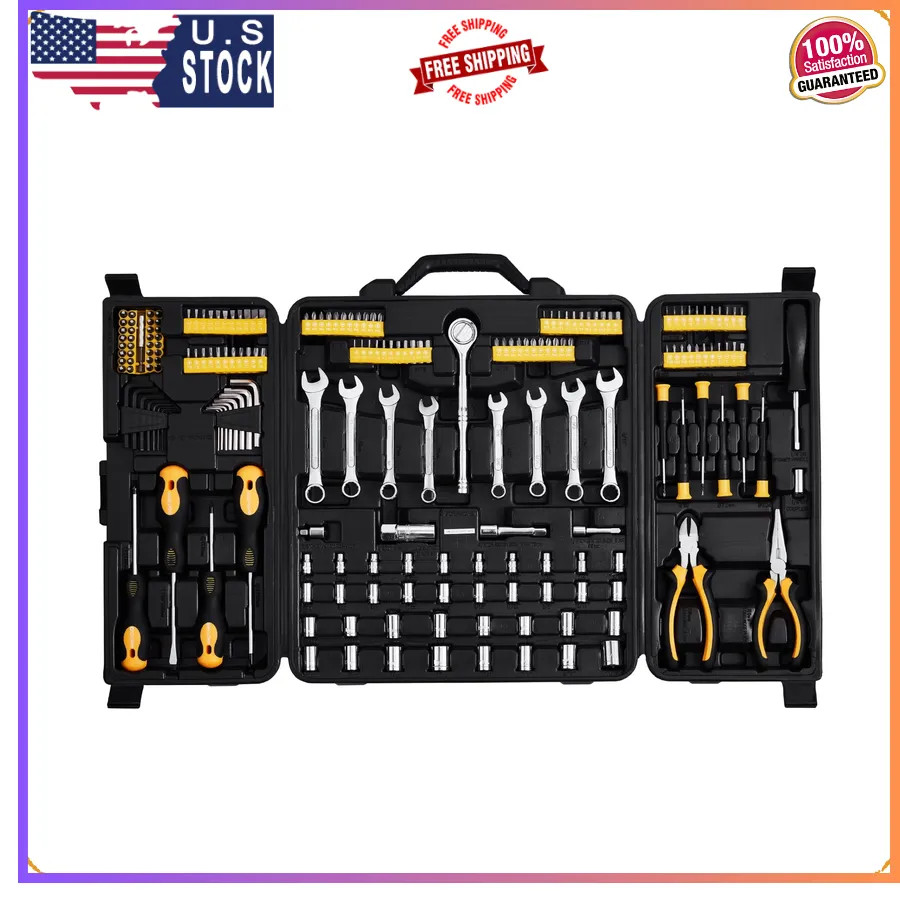 221 Piece Mechanics Tool Set SAE and Metric Sockets with Storage Case