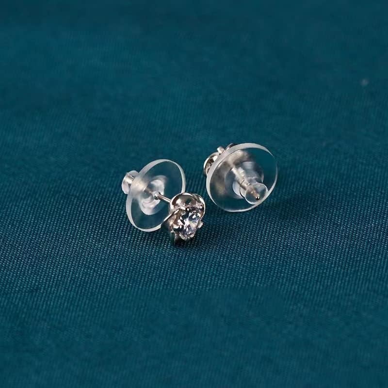 Rubber Earring Backs,100PCS Soft Clear Earring Backs Replacements for Droopy