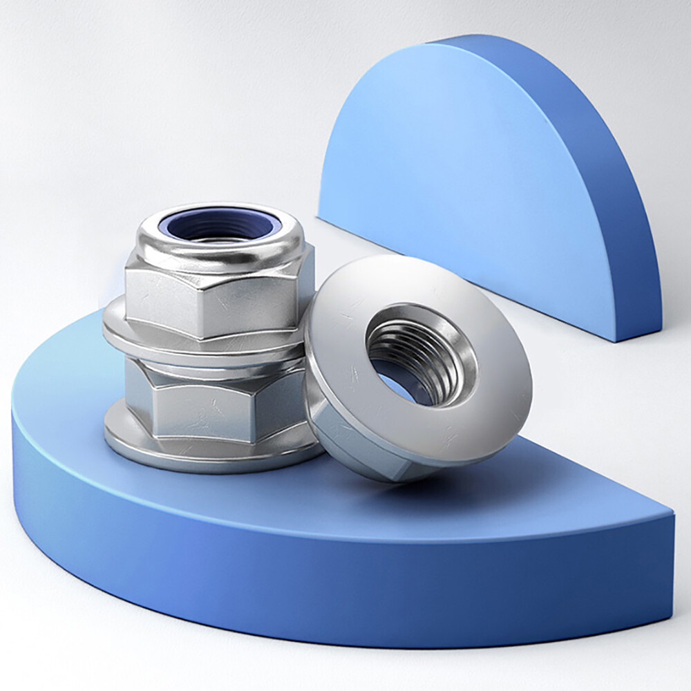 M3-M12 FLANGED NUTS FLANGED HEX NYLON INSERT LOCK NUT NYLOCK NUT A2 STAINLESS