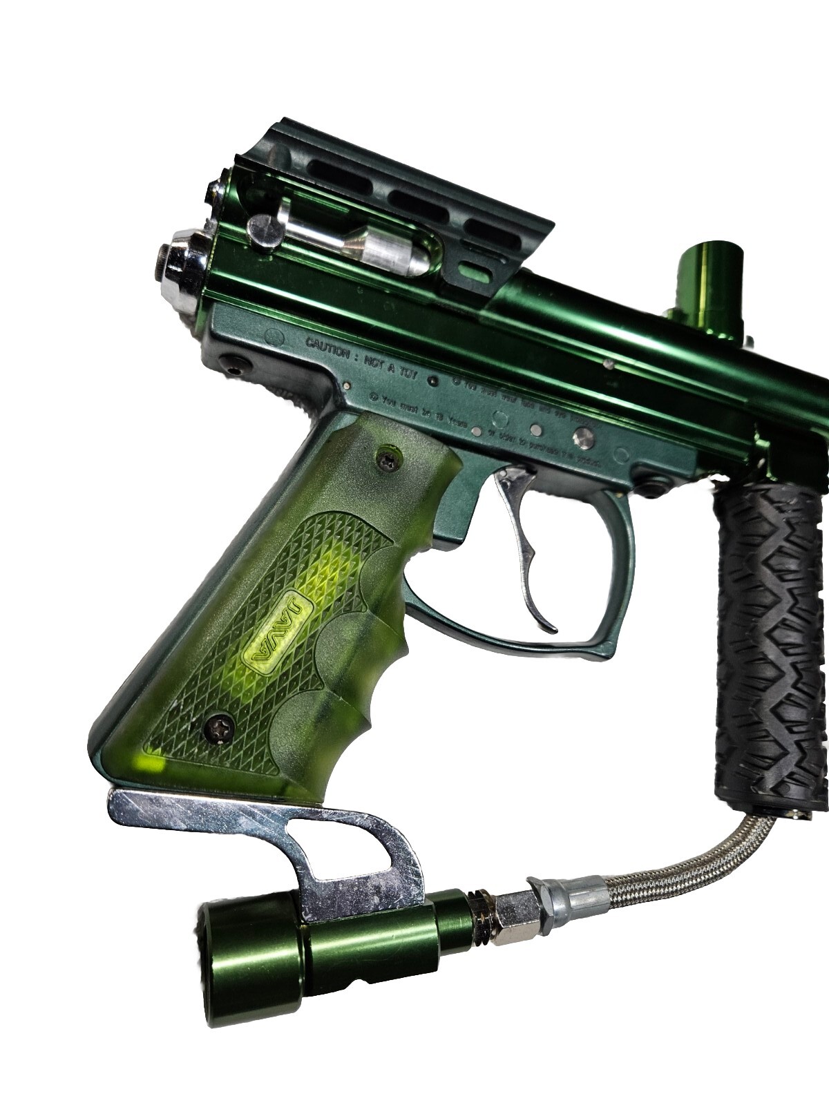 Spyder Green Victor 2 Paintball Gun Ported Barrel Vertical Grip Double Trigger