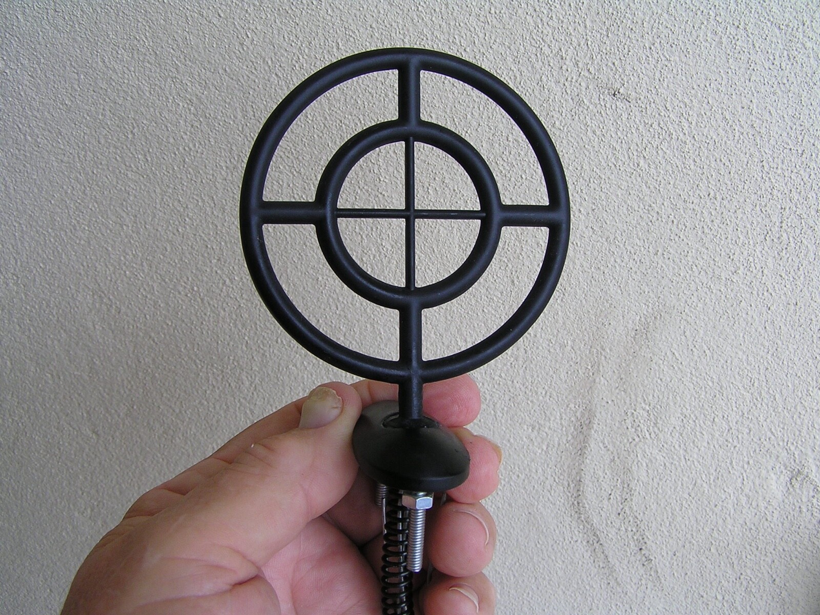 GUNSIGHT CAR HOOD ORNAMENT 3" FLAT BLACK METAL EMBLEM - HOTROD Anti-Aircraft Gun