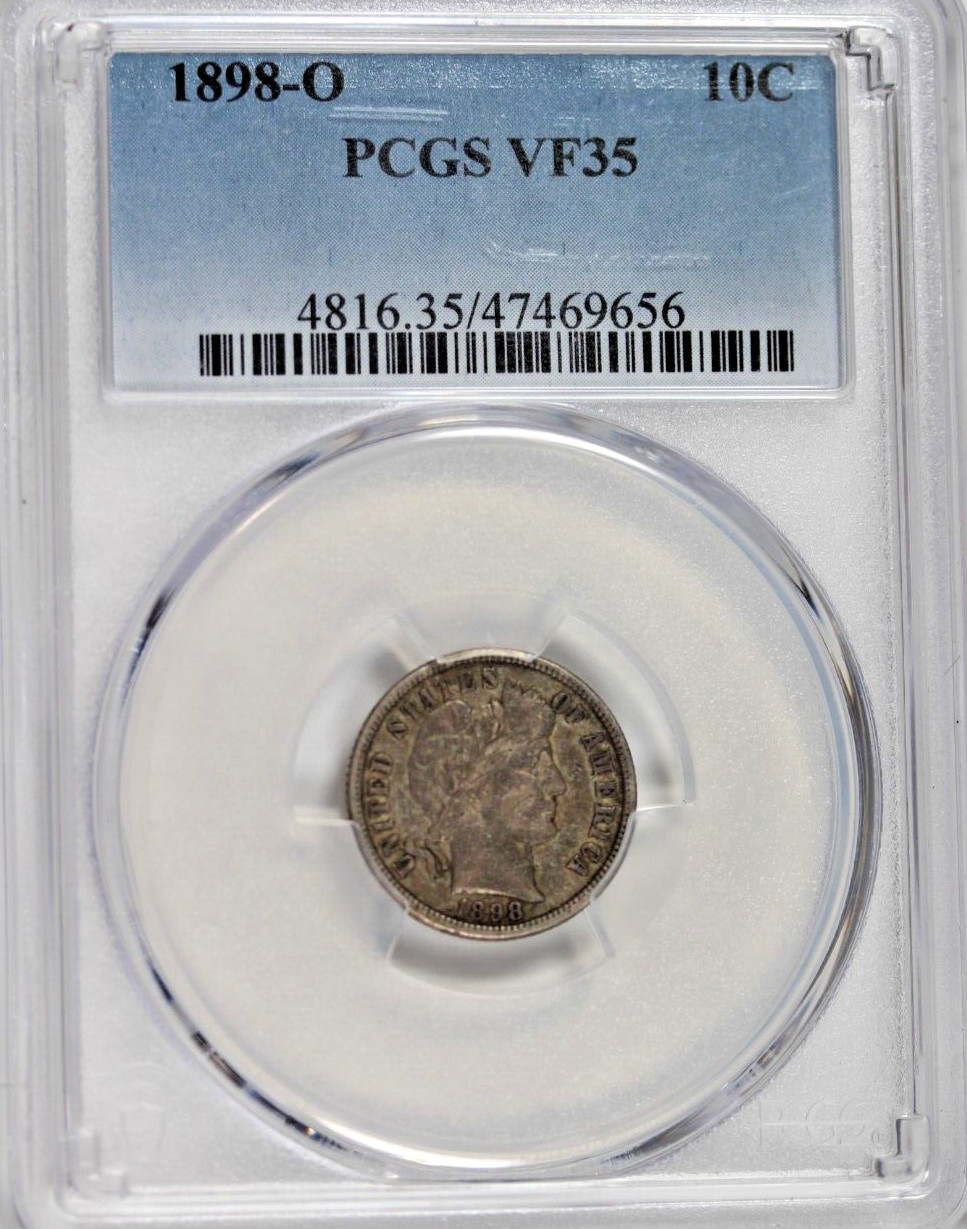 1898-O Barber Dime : PCGS VF35