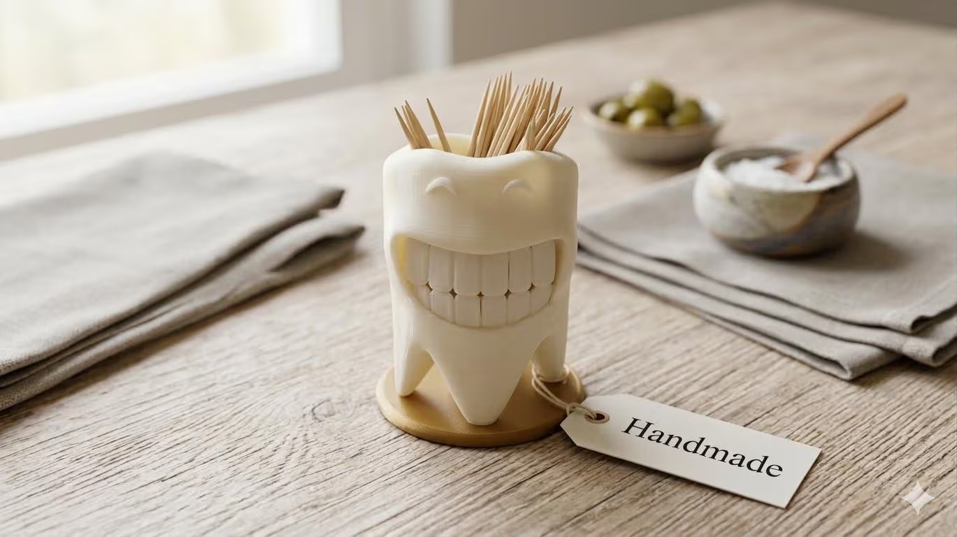 Happy Tooth Toothpick Holder - Unique Business Card Holder - Restaurant