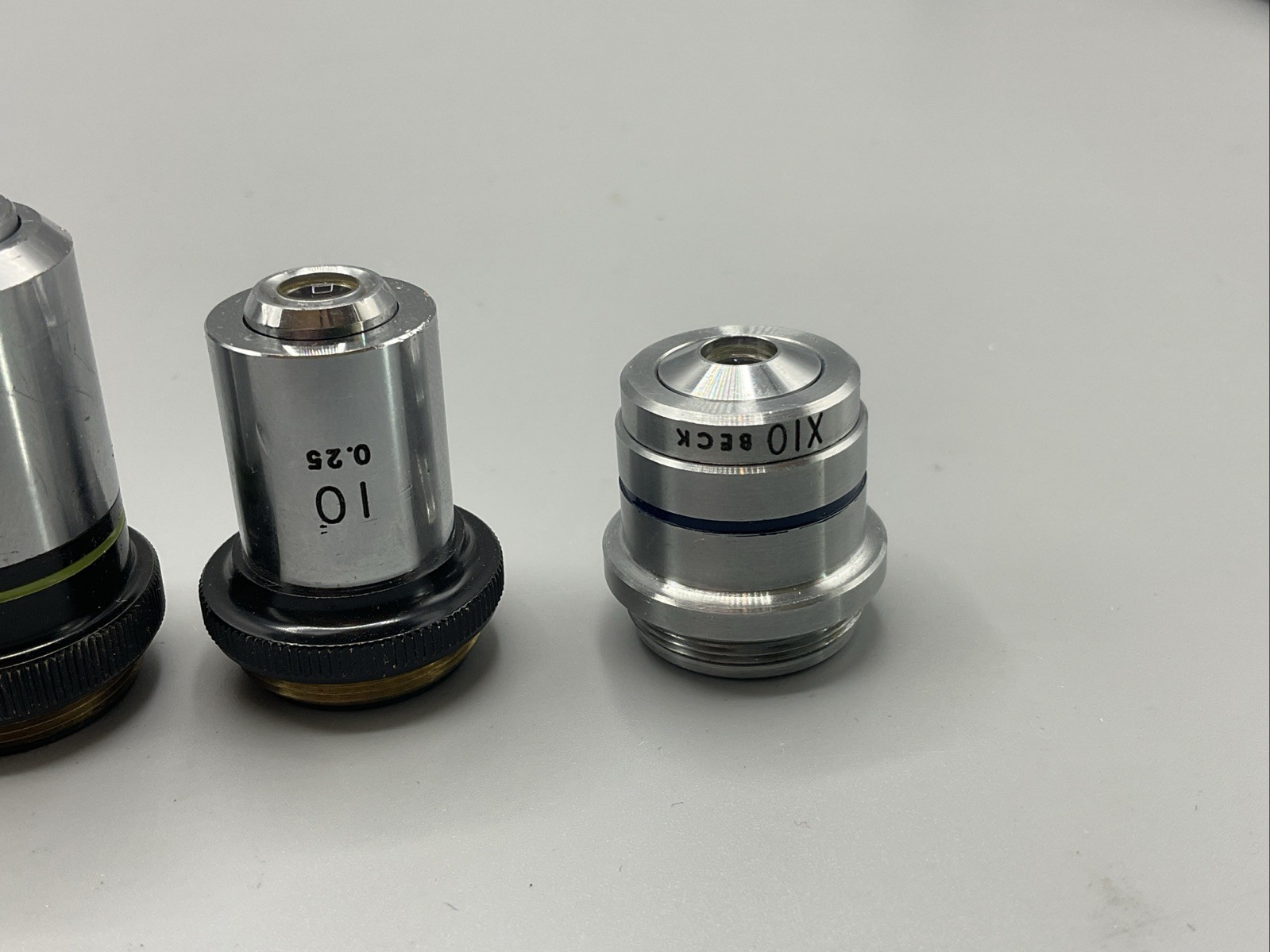 Lot Of 7 Microscope Objectives: Nikon Zeiss Leitz Olympus Beck