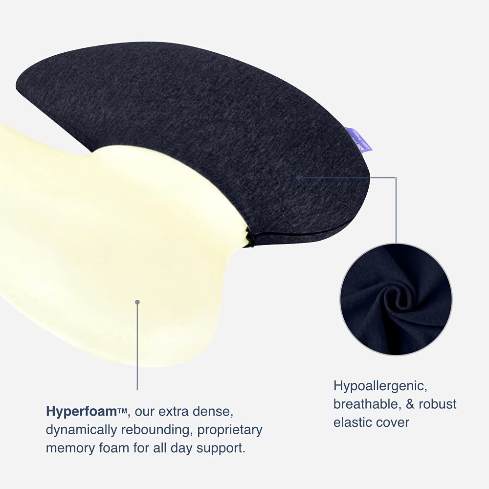 C CUSHION LAB Extra Dense Lumbar Pillow - Patented Ergonomic Black
