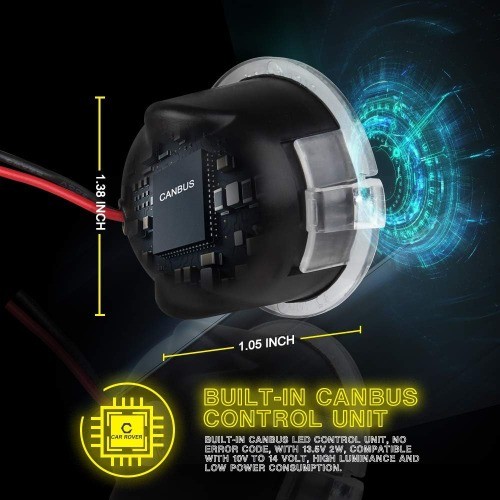 Full LED Side Mirror Puddle Light Assembly with 6000K Xenon White Replacement fo