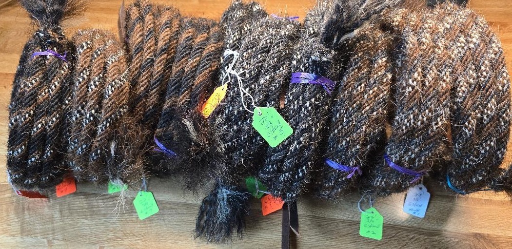 Mane Horse Hair Mecate 22 feet long, 3/8" dia., Choose from 10 Color Patterns