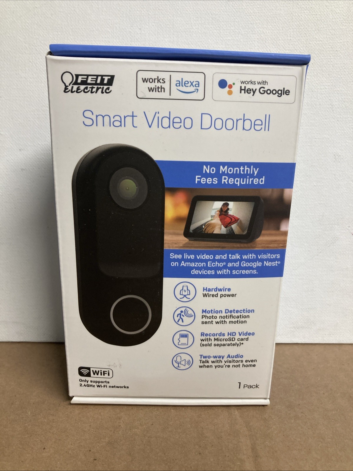 Feit Electric Smart Video Doorbell With Wi-Fi Camera CAM/DOOR/WIFI (BRAND NEW)