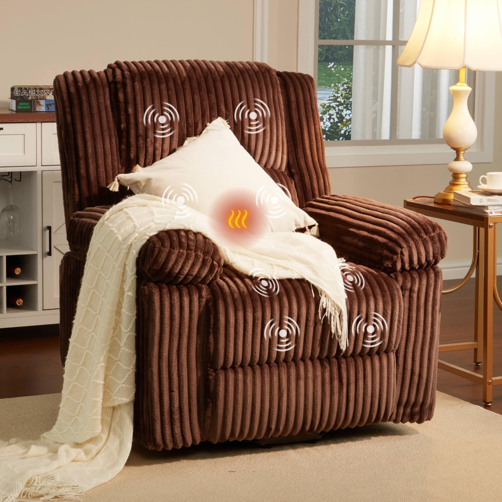 Power Lift Recliner Chair w/Heat & Massage Electric Lift Recliner for Elderly
