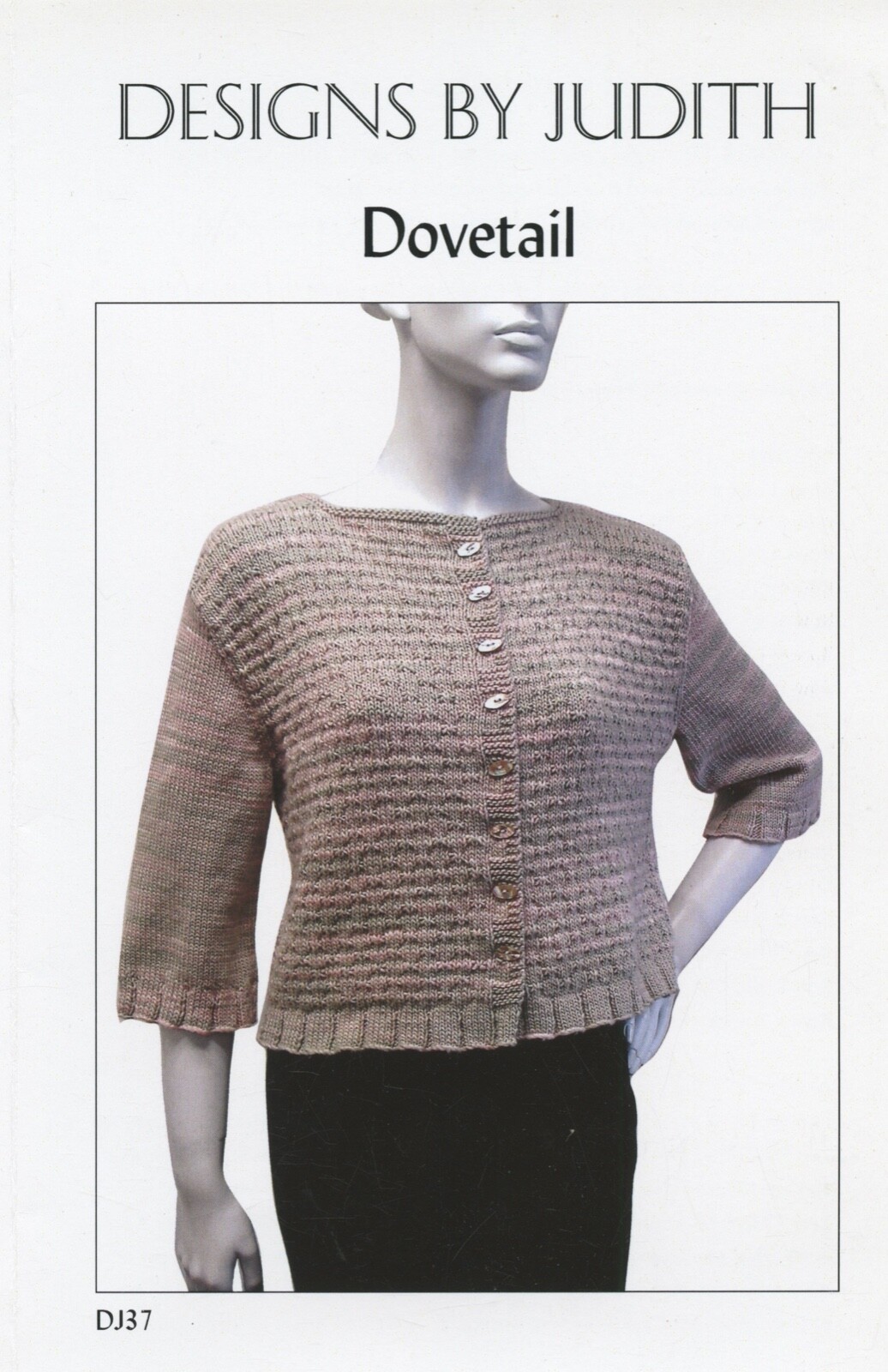 Designs by Judith Knitting Pattern DJ37 Dovetail Cardigan 34"-52"