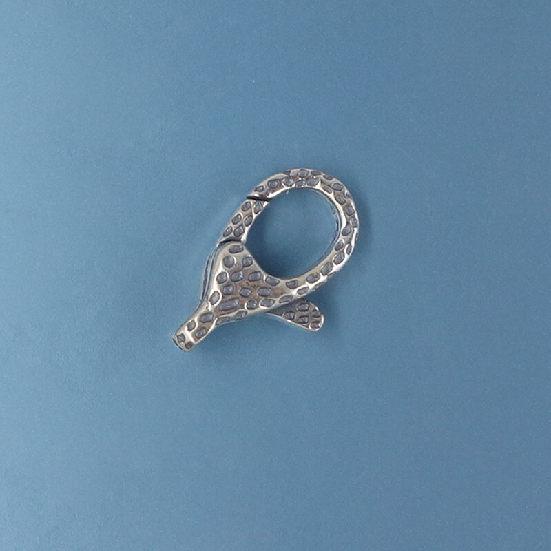 Sterling Silver Hammered Textured Lobster Claw Clasp Connector 14.5mm #44075