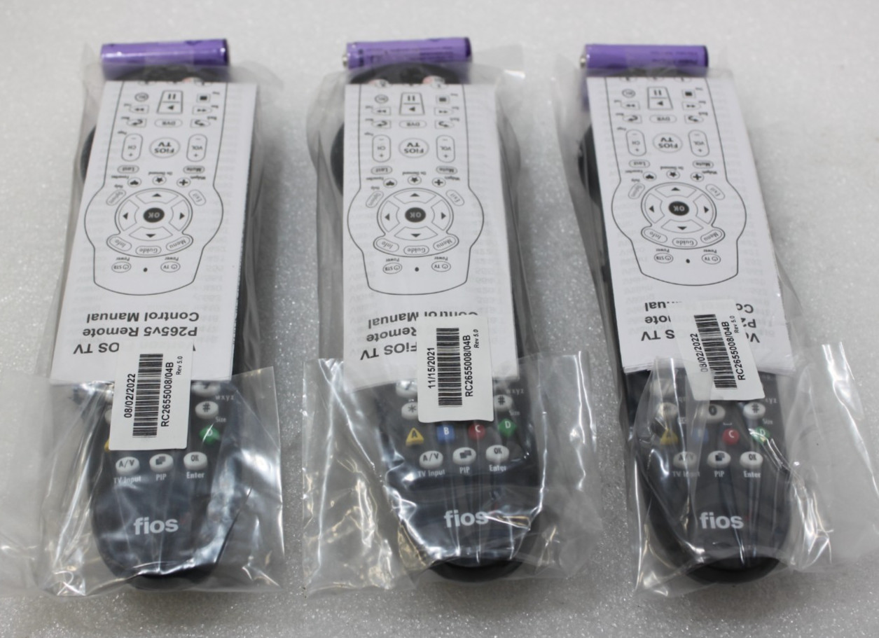 Lot of 3 Verizon FiOS VZ P265v5 RC OEM Replacement TV Remote Control Brand New