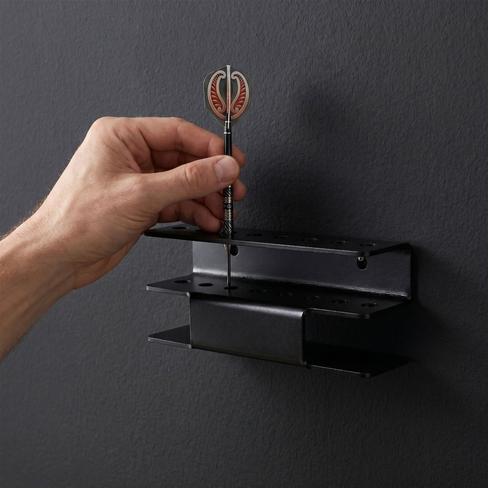 2Pcs Durable Black Acrylic Dart Wall Rack Space Saving Dart Storage