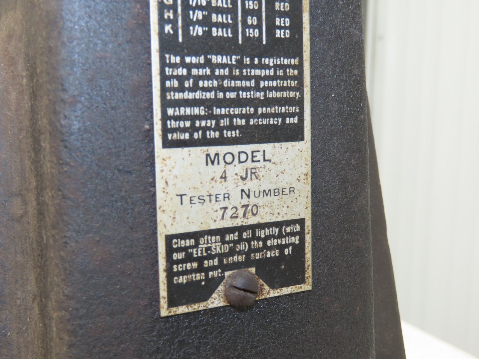 Wilson Rockwell Model 4 JR Hardness Tester Metal Testing Zerominder
