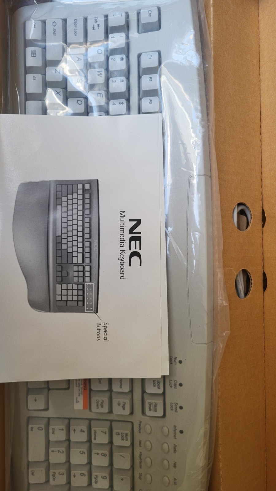 NEC Multimedia Keyboard  SK- Multimedia Gaming Keyboard PS2 Full Size Vintage
