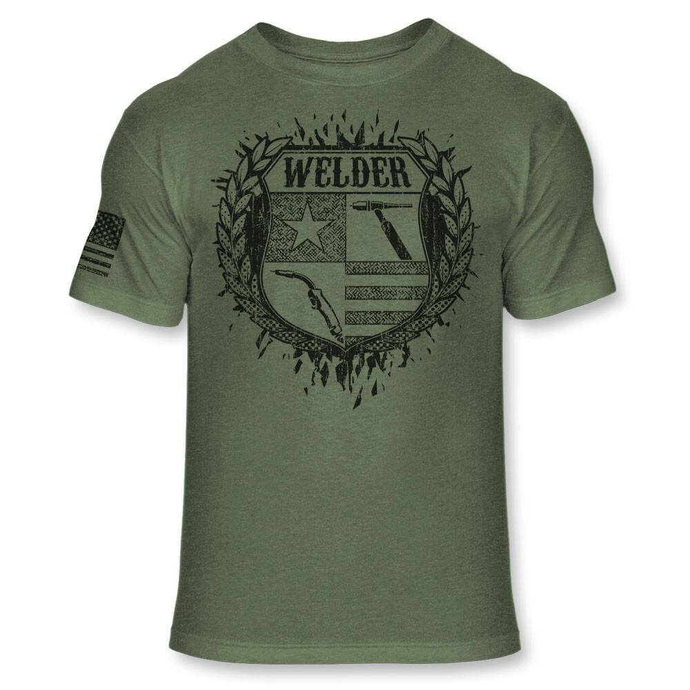 Welder Crest T Shirt - Welder's Coat of Arms - Welding Badge Logo Shirt - A265