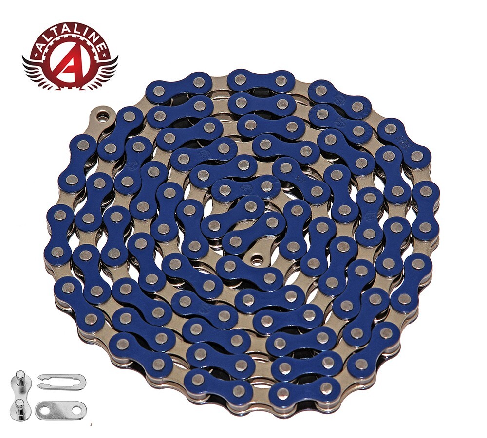 2TONE BLUE SINGLE SPEED BIKE CHAIN OLD SCHOOL BMX VINTAGE SCHWINN CRUISER FIXIE.