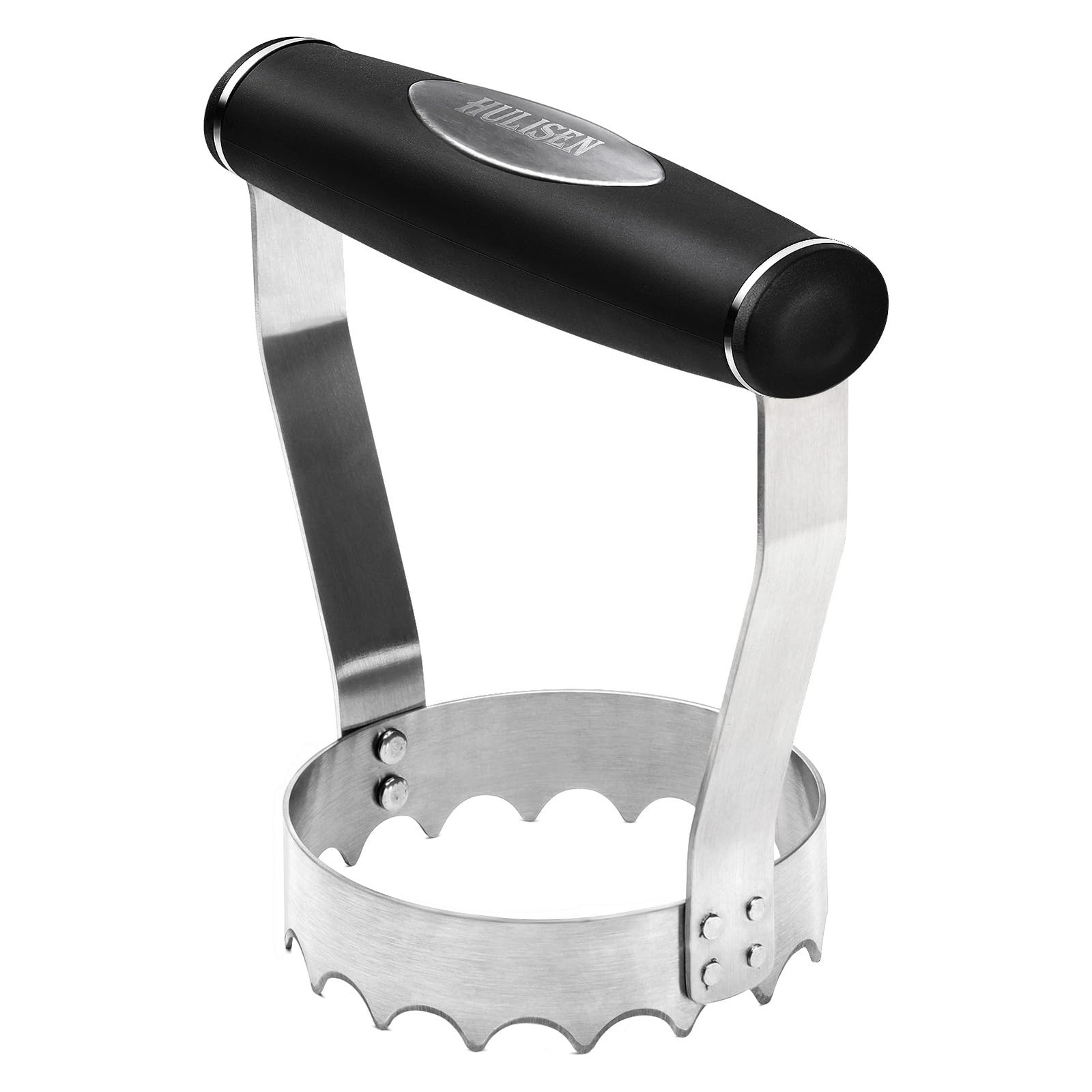 HULISEN Cutlery Serrated Food Chopper, 3 Inch Stainless Steel Manual Silver