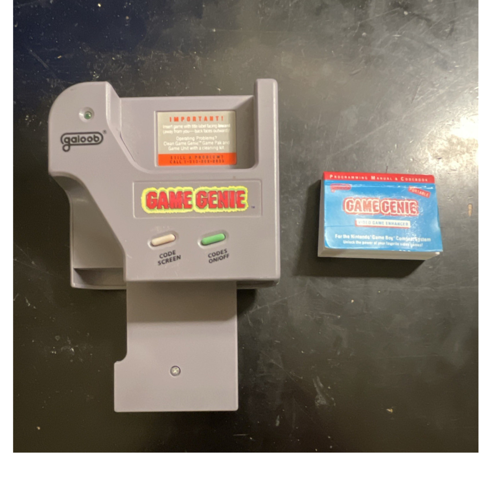 Galoob Game Genie Cheat Cartridge Adapter for Nintendo Game Boy Gray MPN 7359