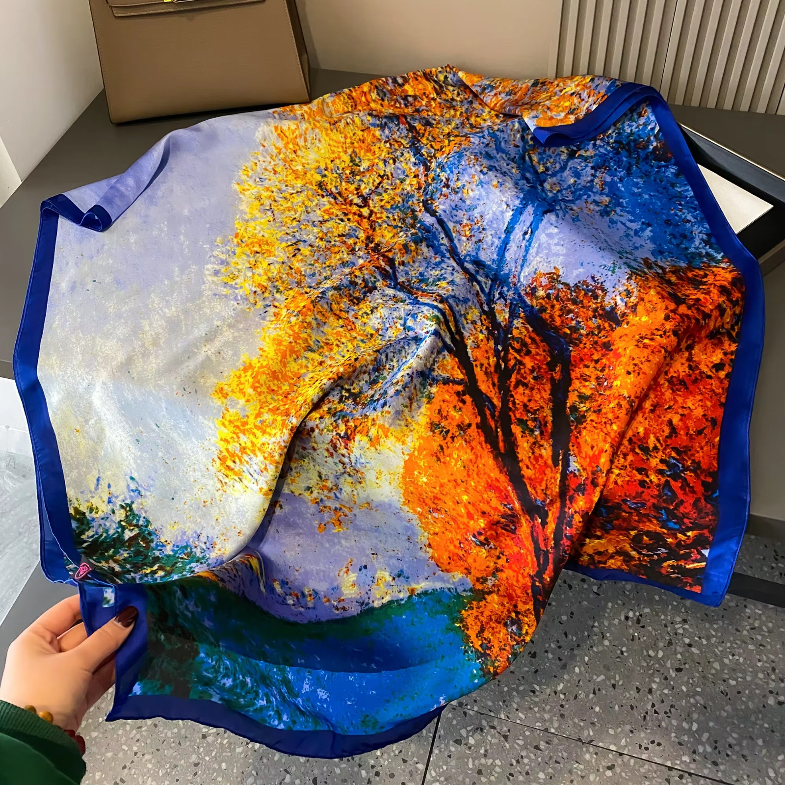 180*90cm Geometry Stole Women Summer Silk Scarves Shawls Lady Wraps