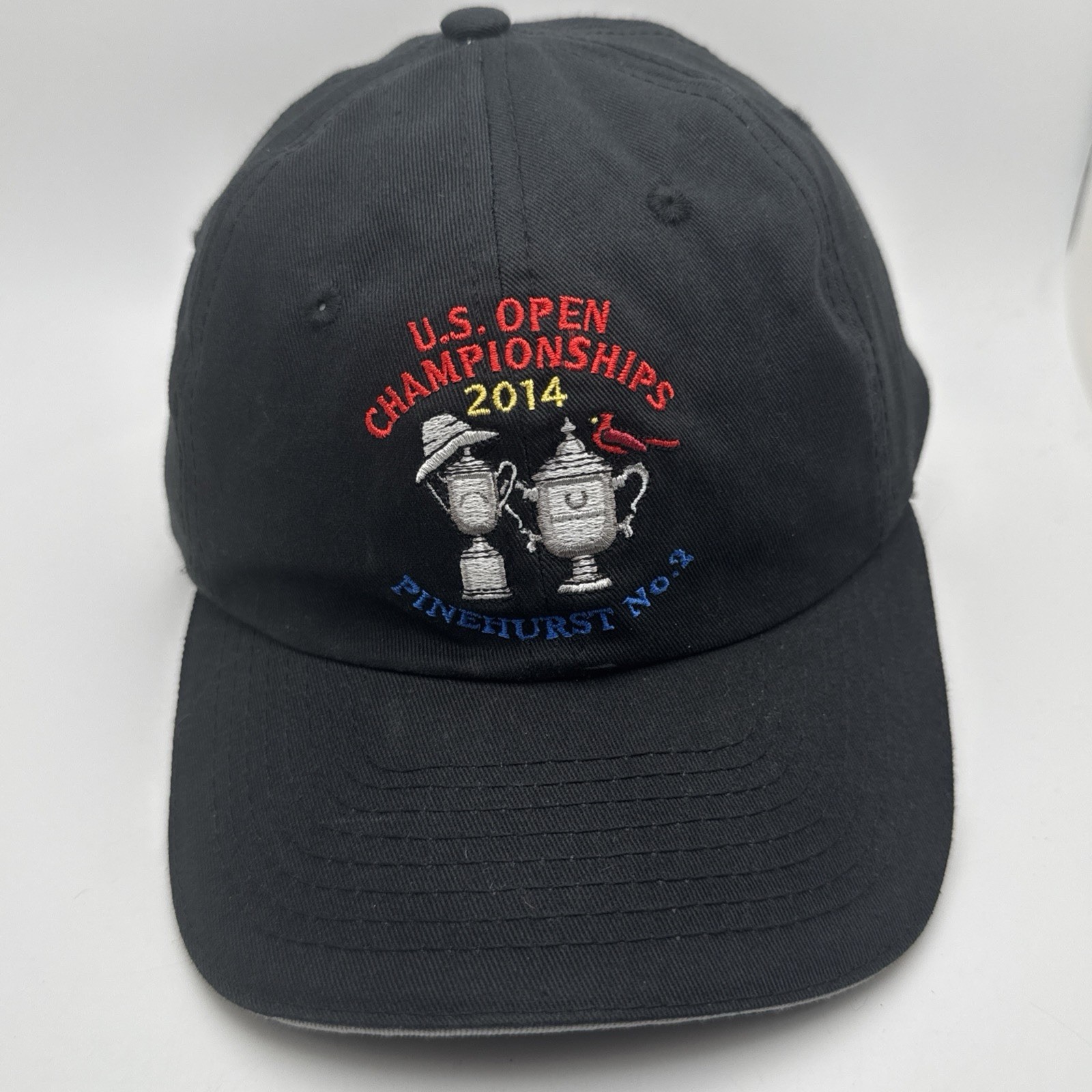 2014 US Open Championships Golf Pinehurst No. 2 Black Strapback Hat Cap GR15